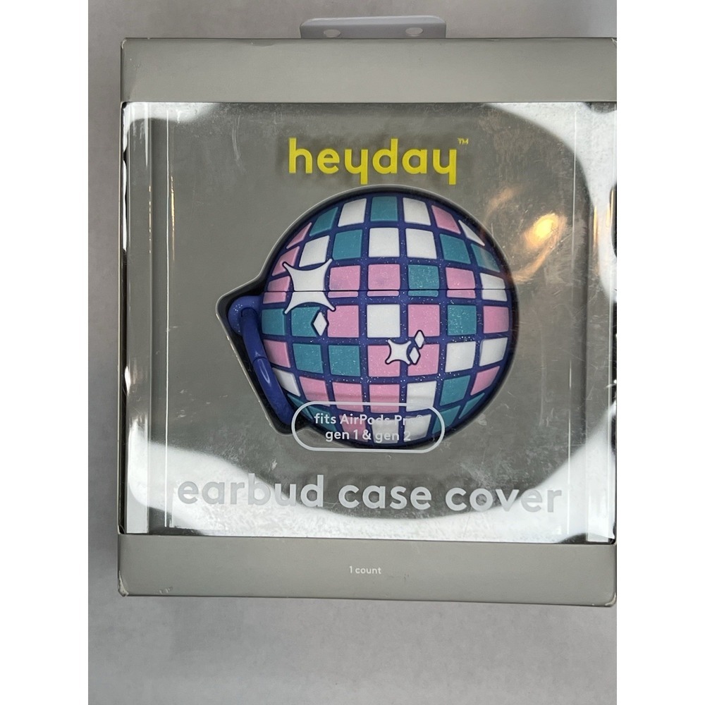 Heyday Earbud Case Cover Fits AirPods Pro Gen 1 & 2 Disco Ball Silicone NIB
